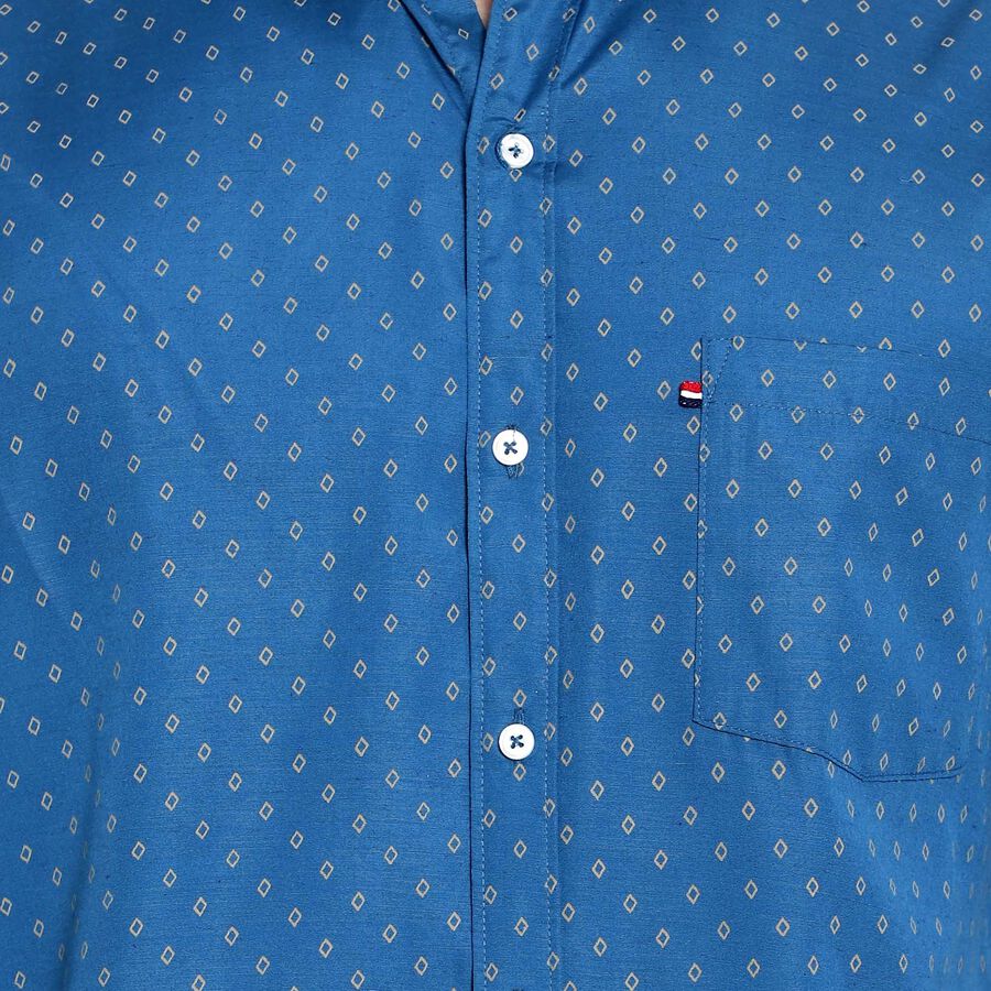 Regular Collar Casual Shirt, Navy Blue, large image number null