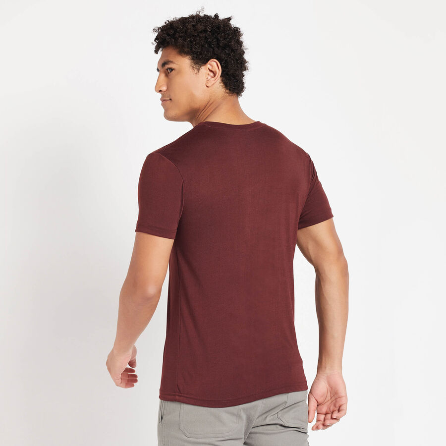 Round Neck T-Shirt, Brown, large image number null
