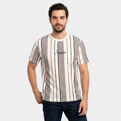 Men's White Round Neck Regular T-Shirt