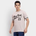 Men's 100% Cotton Round Neck Half Sleeves T-Shirt , Beige, small image number null