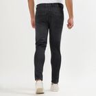 Men's Charcoal Black Skinny Fit Five-Pocket Jeans, गहरा ग्रे, small image number null