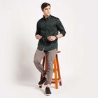 Cotton Solid Casual Shirt, Dark Green, small image number null