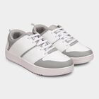 Men's Grey and White Lace-Up Casual Sneakers, Grey, small