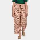 Girls' Peach Regular Fit Printed Capri, Peach, small