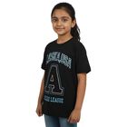 Girls Charcoal Round Neck Casual T-Shirt, Charcoal, small