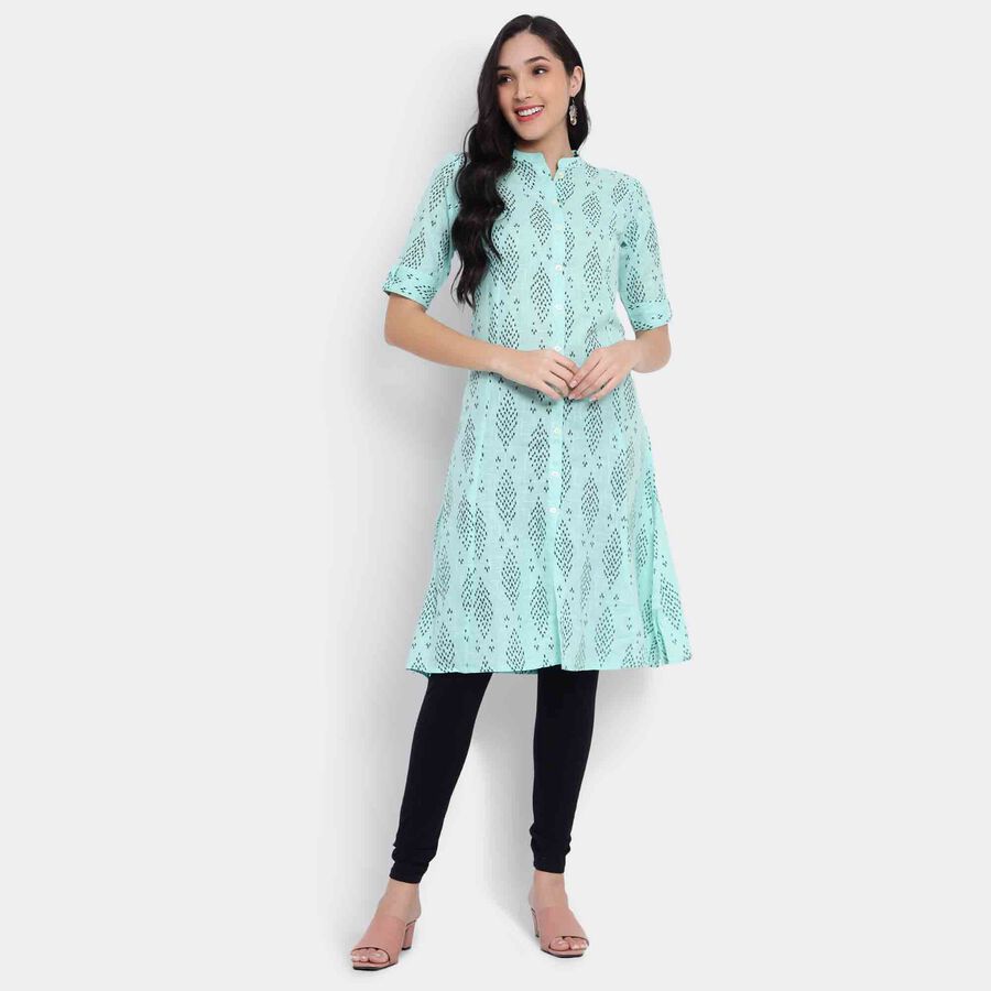 Printed Kurta, Light Green, large image number null