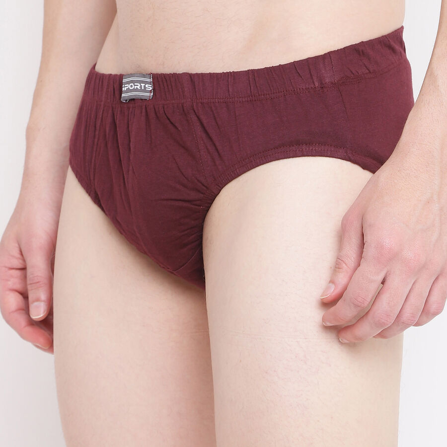 Solid V-Cut Brief, Wine, large image number null