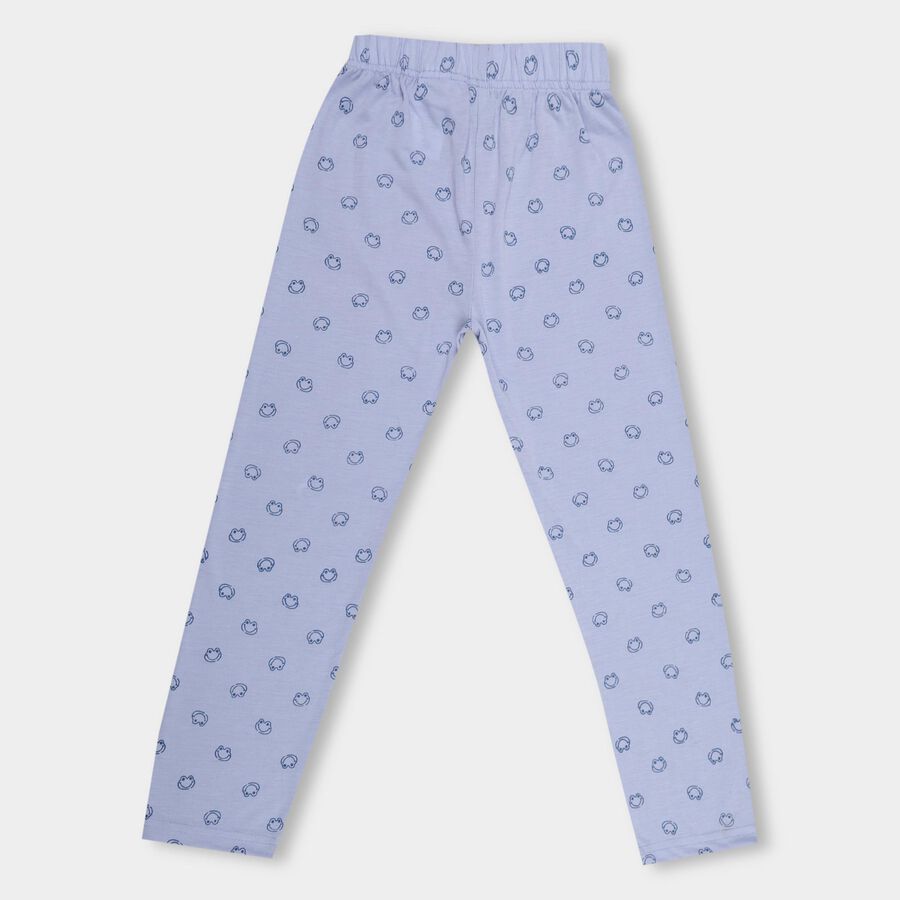 Girls' Light Lavender Printed Elastic Waist Pyjama, हल्का नीला, large image number null