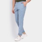 Men's 100% Cotton Slim Fit Casual Trousers , हल्का नीला, small image number null