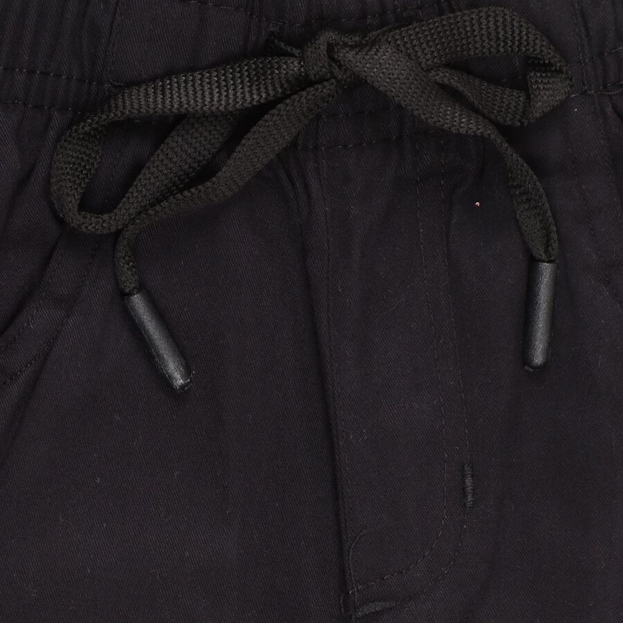 Boy's 100% Cotton Trousers, Black, large image number null