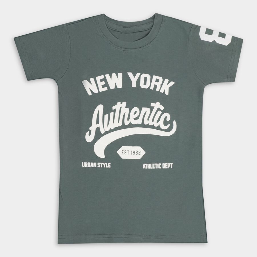 Boys' 100% Cotton Half Sleeves T-Shirt , ओलिव, large image number null