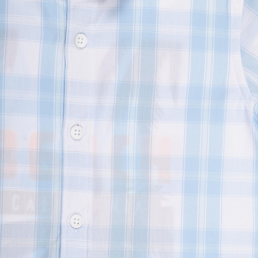 Boys' 100% Cotton Casual Shirt, हल्का नीला, large