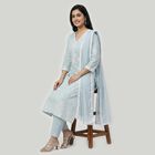 Women's Light Blue Embroidered Ethnic Set, हल्का नीला, small