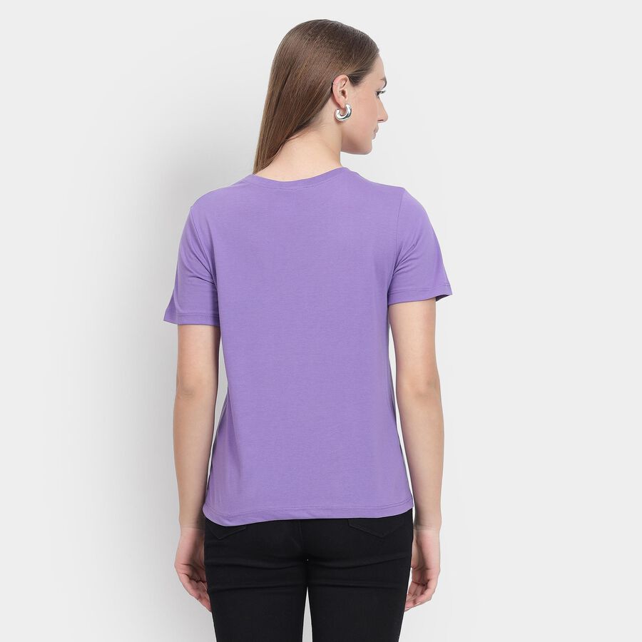 Ladies' Round Neck T-Shirt , बैंगनी, large image number null