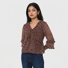 Women's Wine V-Neck Regular Top, वाइन, small