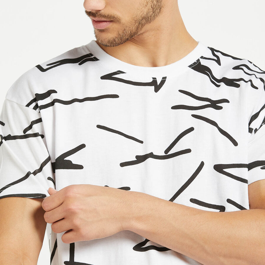 Round Neck T-Shirt, White, large image number null