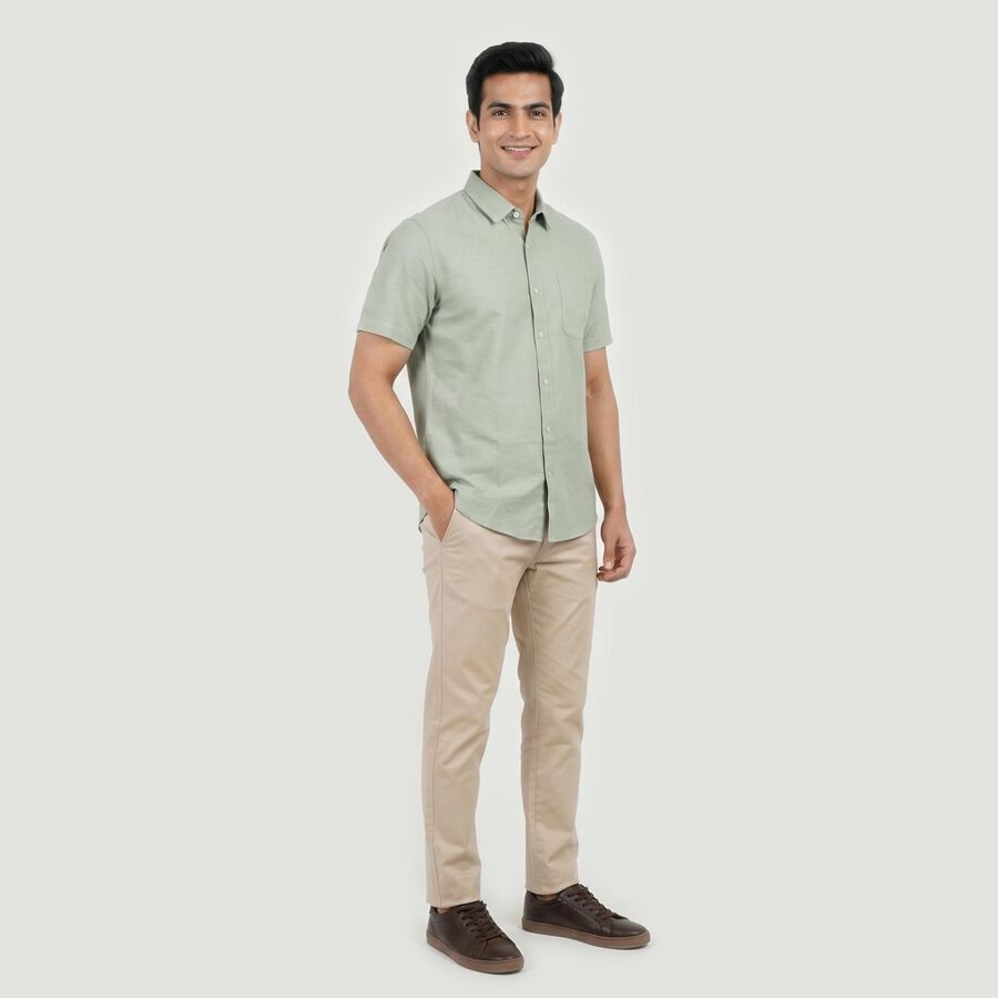 Men's Green Casual Shirt, हल्का हरा, large