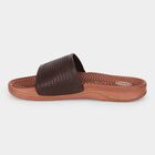 Men's Brown Slip-On Slide Sandals, भूरा, small