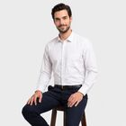 Men's White Regular Collar Regular Fit Formal Shirt, सफ़ेद, small