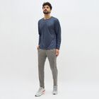 Men's Muted Ash Grey Slim Fit Logo Detail Track Pants, Dark Grey, small image number null