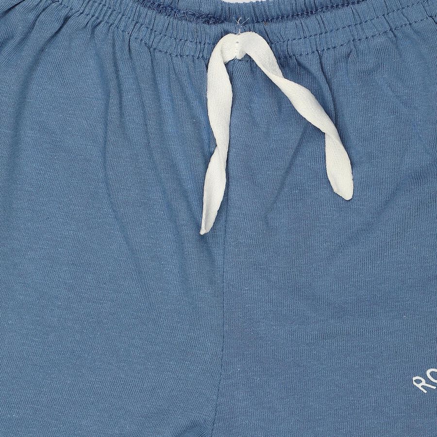 Infants' Blue Regular Fit Printed Half Pant, रॉयल ब्लू, large