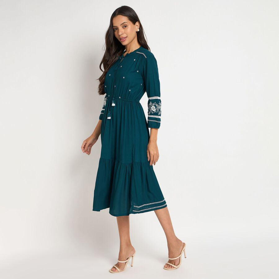 Ladies' Dress, Teal Blue, large image number null