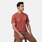 Men's Rust Cotton Round Neck Casual T-Shirt, Rust, small