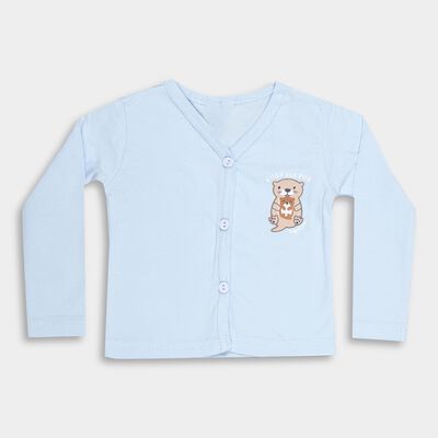Infants' Light Blue Cotton V-Neck Casual T-Shirt