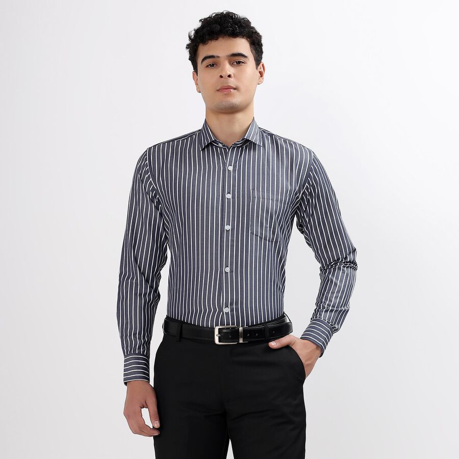 Men's Formal Shirt, Navy Blue, large image number null