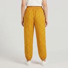 Women's Yellow Floral Printed Harem Pants, Yellow, small