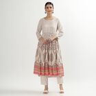 Women's White Floral Printed Ethnic Set, ऑफ व्हाइट, small image number null