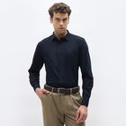 Men's Jet Black Cotton Spread Collar Formal Shirt, काला, small image number null