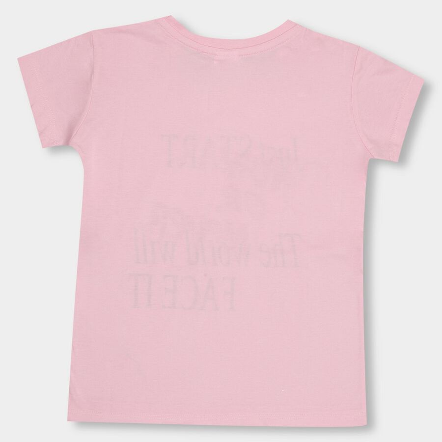 Girls' T-Shirt , हल्का गुलाबी, large image number null