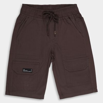 Boys' Deep Chocolate Brown Relaxed Fit Cotton Jamaican Shorts