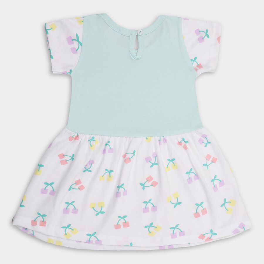 Infant Girls' 100% Cotton Frock, ऑफ व्हाइट, large image number null
