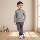 Boys' Grey Long Sleeve Thermal, Melange Mid Grey, small