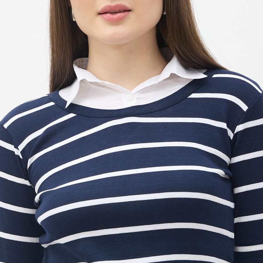 Ladies' Shirt, Navy Blue, large