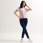 Ladies' 100% Cotton Round Neck T-Shirt, गुलाबी, small image number null