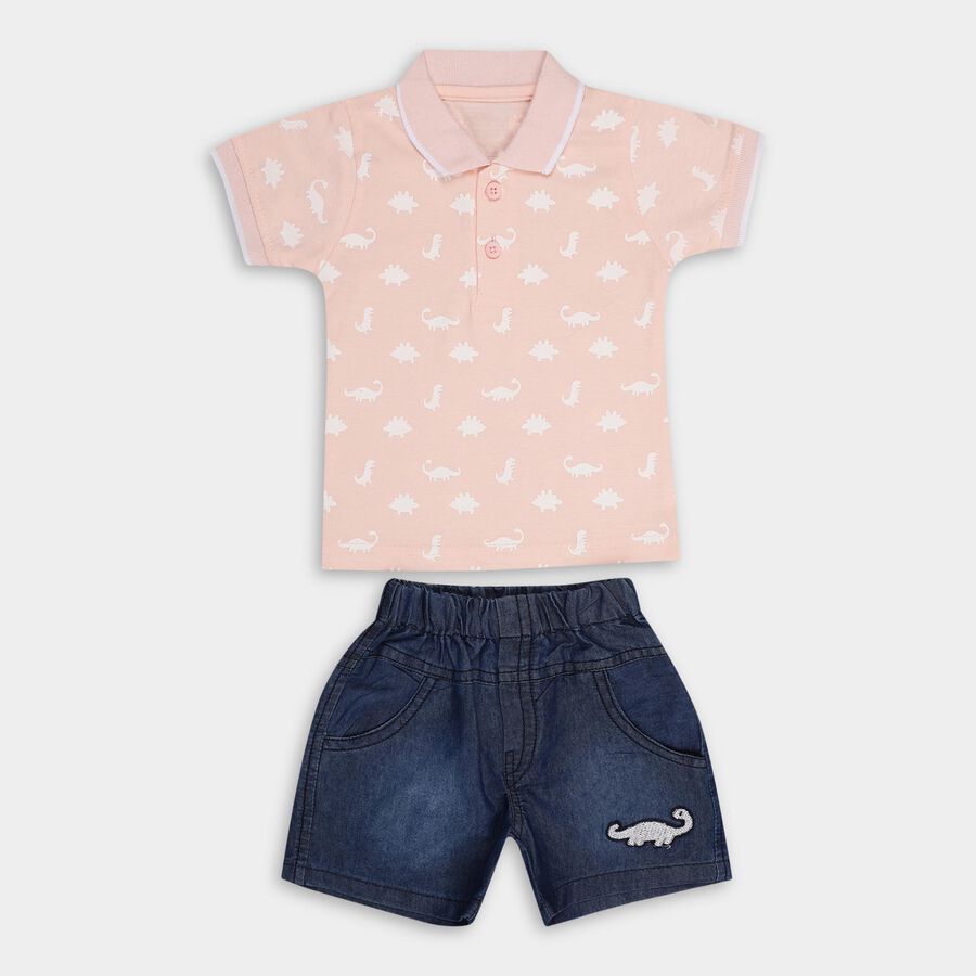 Infant Boys' 100% Cotton Baba Suit, हल्का गुलाबी, large