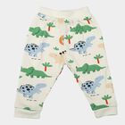 Infants Beige Jogger Fit Dinosaur Printed Cotton Pyjama, गहरा पीला, small