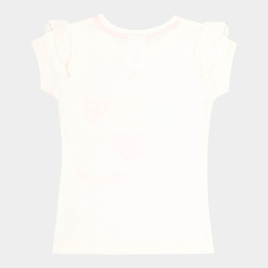 Girls Cotton T-Shirt, Off White, large image number null