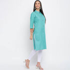 Printed Straight 3/4th Sleeves Kurta, Light Green, small image number null