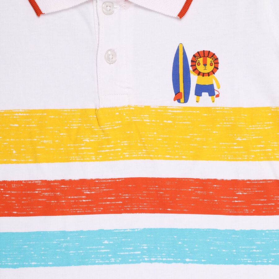 Boys' 100% Cotton Half Sleeves T-Shirt, White, large image number null