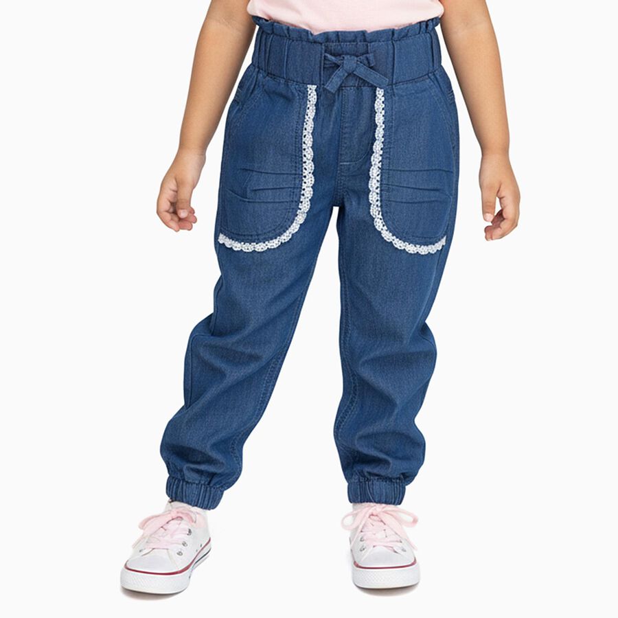 Girls' Jeans, मध्यम नीला, large image number null