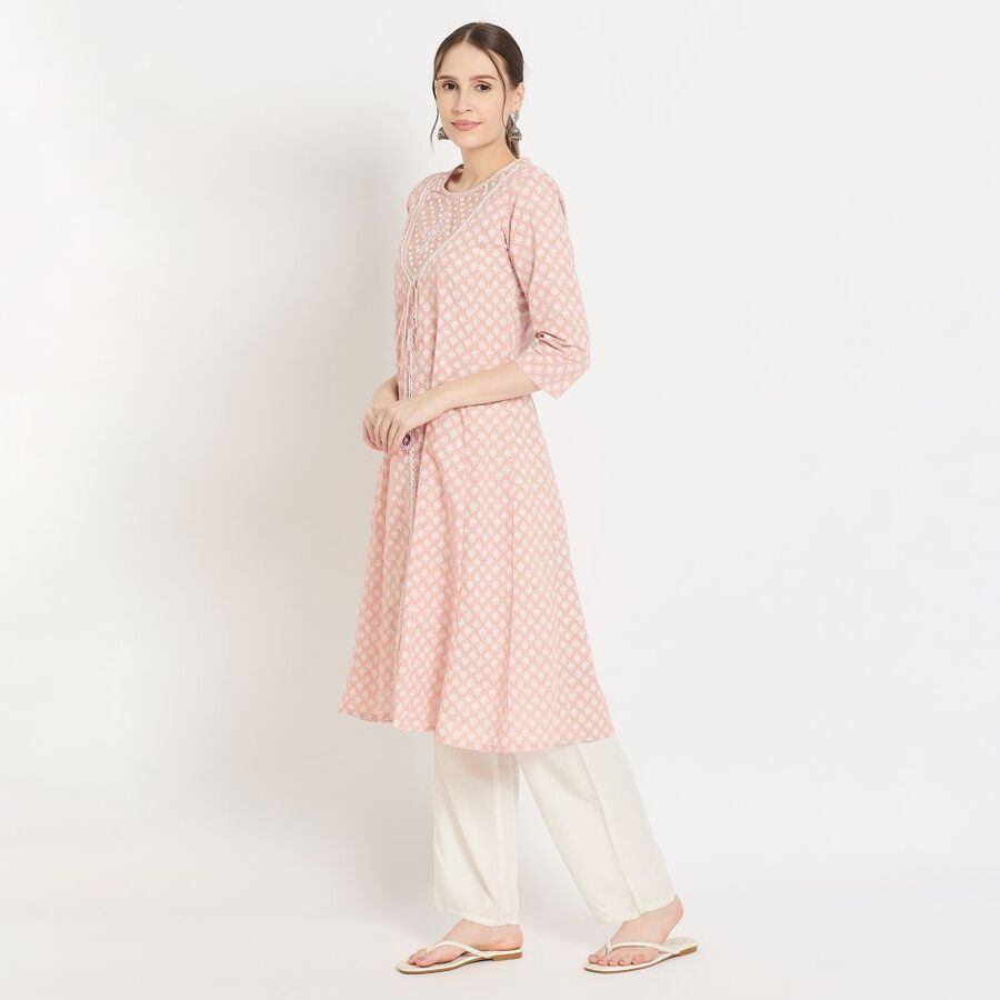 Ladies' Cotton Kurta, हल्का गुलाबी, large image number null