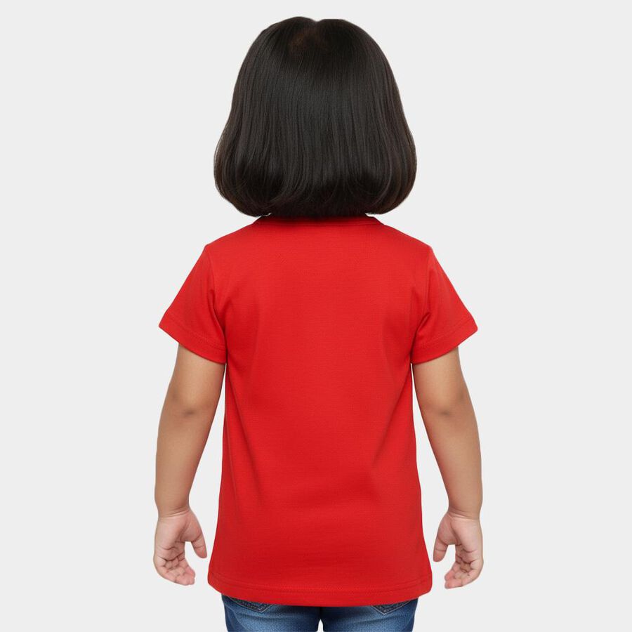 Girls' T-Shirt, लाल, large