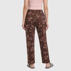 Women's Wine Straight Fit Floral Printed Cotton Blend Lounge Pyjama, वाइन, small