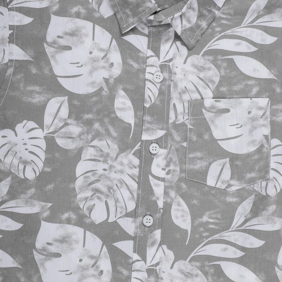 Boys Olive Cotton Half Sleeve Classic Casual Shirt, Olive, large