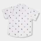 Infants' White Cotton Mandarin Collar Casual Shirt, White, small image number null