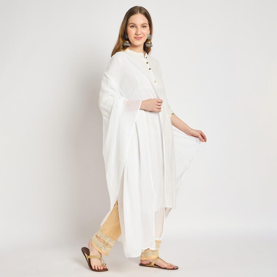Ladies' Dupatta , सफ़ेद, large image number null